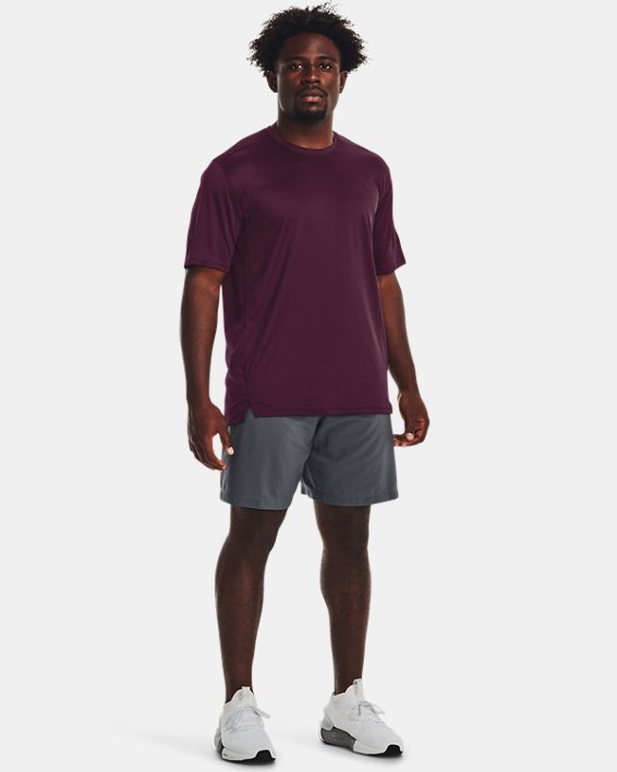 Men's UA Tech™ Vent Short Sleeve in Purple image number 3